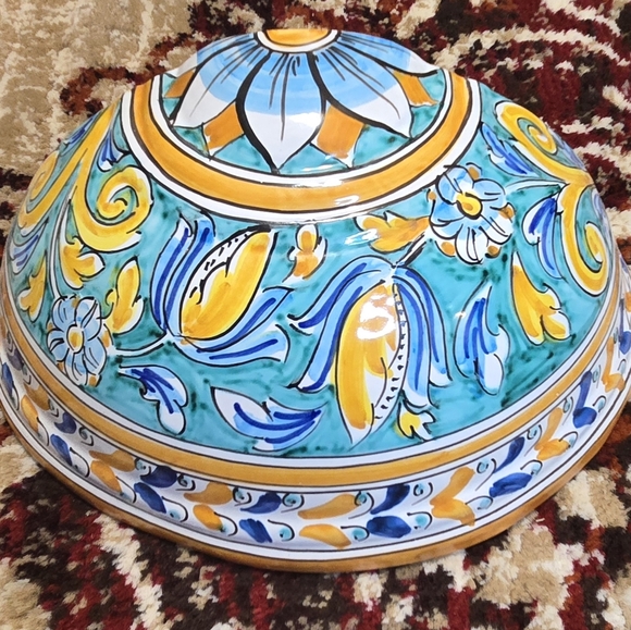Futura Caltagrione Other - Vintage Italian Caltagirone Majolica Hanging Planter Wall Bowl Pottery